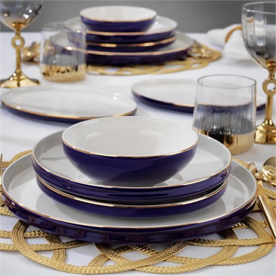 Schafer Adel Navy Blue Yemek Takımı 56 Parça-Lacivert