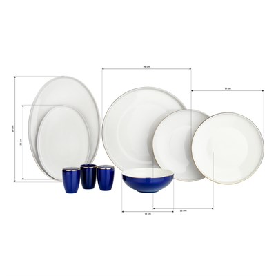Schafer Adel Navy Blue Yemek Takımı 56 Parça-Lacivert
