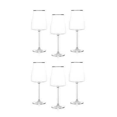 Schafer Alex Ayaklı Kadeh 400 ML 6 Parça-Platin
