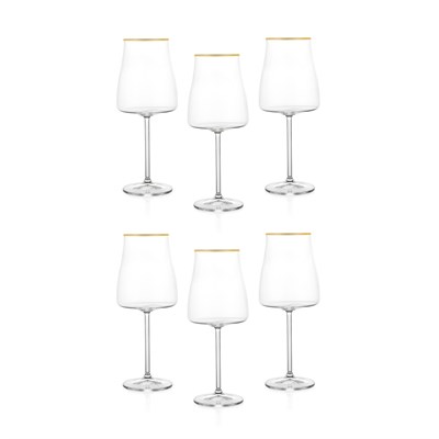 Schafer Alex Ayaklı Kadeh 400 ML 6 Parça-Altın