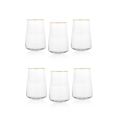 Schafer Alex Meşrubat Bardağı 400 ML 6 Parça-Altın