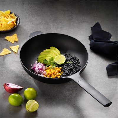 Schafer Cast Pro Döküm Wok Tava 30 Cm-Siyah