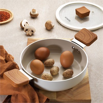 Schafer Ceramoni Seramik Kapaklı Sahan 20 Cm-Krem