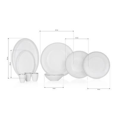 Schafer Chance Platin Yemek Takımı 56 Parça-Platin