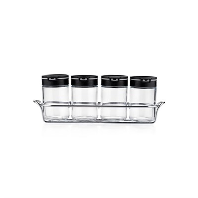 Schafer Clark Standlı Baharat Takımı 200 Ml-5 Parça-Siyah