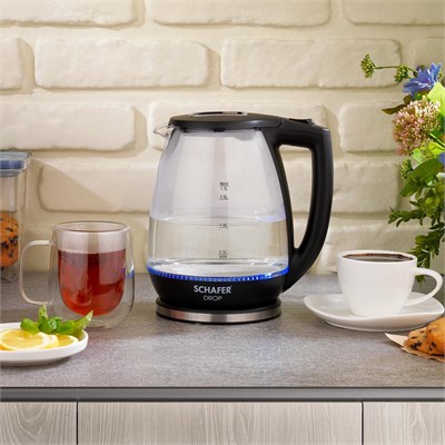 Schafer Drop Cam Su Isıtıcı (Kettle)-Siyah