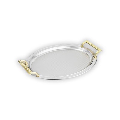 Schafer Ela 2 li Oval Çay Tepsisi-Platin02
