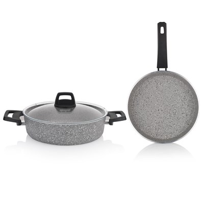 Schafer Eternal 2 li Set Basık Tencere 26Cm+Tava 26Cm-Gri