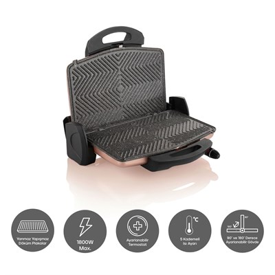 Schafer Grill Chef Tost Makinesi-Rosegold