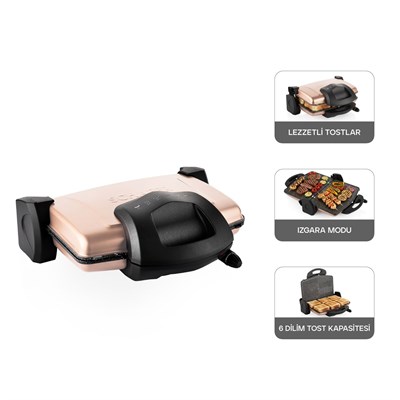 Schafer Grill Chef Tost Makinesi-Rosegold