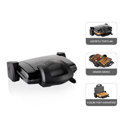 Schafer Grill Chef Tost Makinesi-Siyah