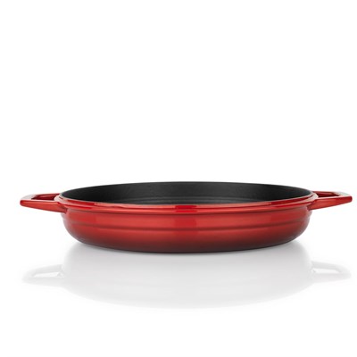 Schafer Guss Chef Döküm Yuvarlak Grill Tava Çift Kulplu 28Cm-1 Parça