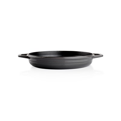 Schafer Guss Chef Döküm Yuvarlak Grill Tava Çift Kulplu 28Cm-1 Parça-Gri