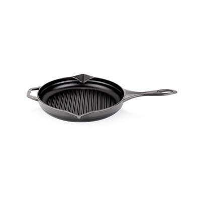 Schafer Guss Chef Döküm Yuvarlak Grill Tava 28Cm-1 Parça-Gri