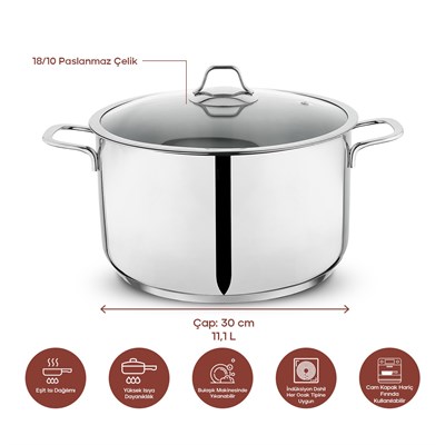 Schafer Held Çelik Derin Tencere 30 Cm-2 Parça-Inox