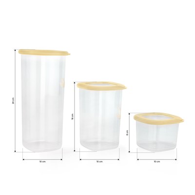 Schafer Hold 3 lü Saklama Kabı-Sarı
