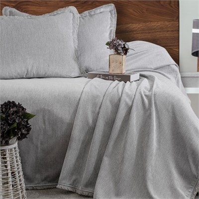 Schafer Home Blossom Yatak Örtüsü Seti 3 Parça-Gri