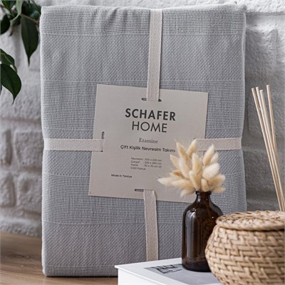 Schafer Home Etamine Pamuk ÇK Nevresim Takımı 4 Parça-Gri