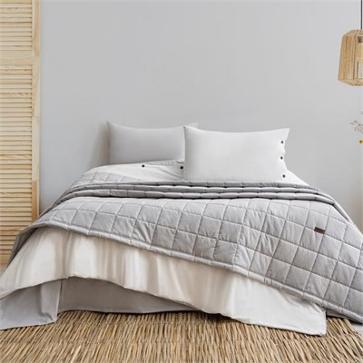 Schafer Home Soft Yatak Örtüsü Nevresim Seti 5 Parça-Gri