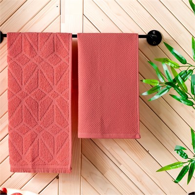 Schafer Home Solid 2 li Kurulama Bezi 40x60 Cm-Mercan