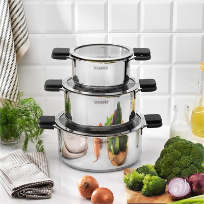 Schafer Iconic Çelik Tencere Seti 6 Parça-Inox