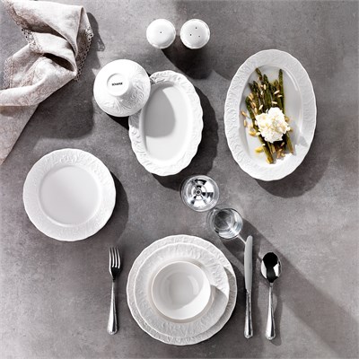 Schafer Ivy Yemek Takımı 55 Parça-Beyaz
