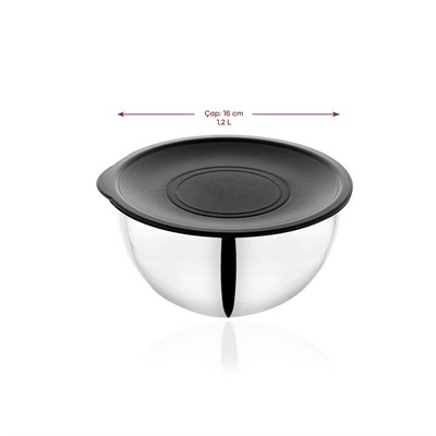 Schafer Lucas Çelik Karıştırma Kabı 16-20-24 Cm-9 Parça-Siyah