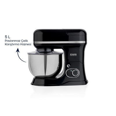 Schafer Prochef Master Multi Kıyma ve Sürahi Blender Aparatlı Stand Mikser 5 L-Siyah