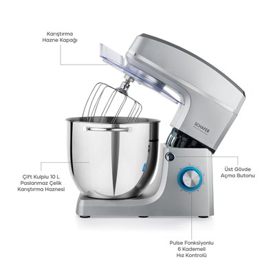 Schafer Prochef Maxi Plus Stand Mikser 10 L-Gümüş