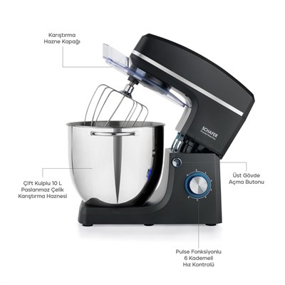 Schafer Prochef Maxi Plus Stand Mikser 10 L-Antrasit