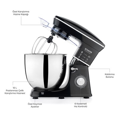 Schafer Prochef Maxi Stand Mikser 10 L-Siyah