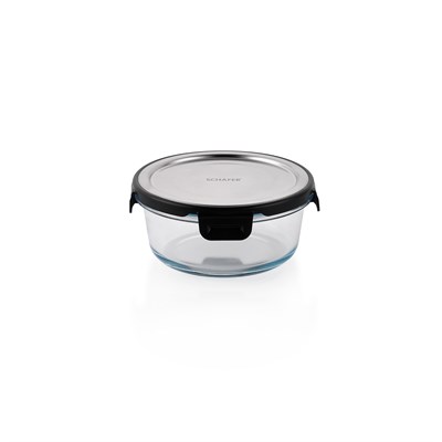 Schafer Retro Kilitli Saklama Kabı Yuvarlak 600 ML-Inox