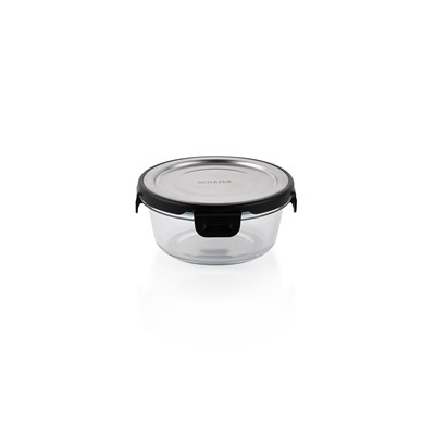 Schafer Retro Kilitli Saklama Kabı Yuvarlak 400 ML-Inox