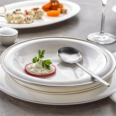 Schafer Superfine Bone Delicea Yemek Takımı 56 Parça-Platin
