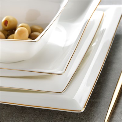 Schafer Superfine Bone Fate Yemek Takımı 56 Parça-Gold
