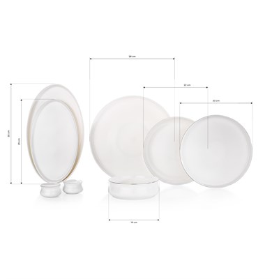 Schafer Superfine Bone Lumiere Yemek Takımı 56 Parça-Platin