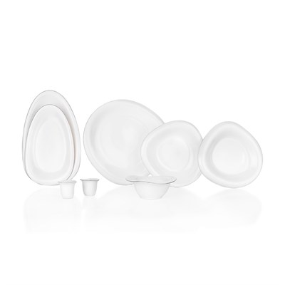Schafer Superfine Bone Seraphine Yemek Takımı 37 Parça-Platin