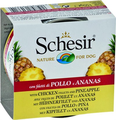 Schesir Yetişkin Köpek Konservesi 150 Gr Tavuk Etli + Ananas