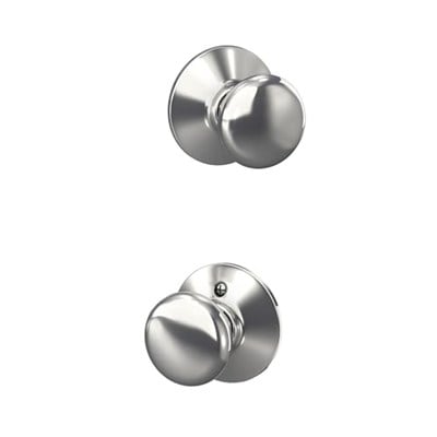 Schlage F10 PLY 625 Plymouth Kapı Topuzu, Koridor ve Dolap Geçiş Kilidi, Parlak Krom