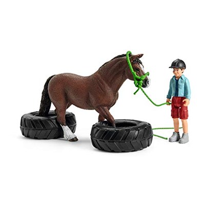 SCHLEICH 42482 Pony Yarış seti Oyuncak Figürü, Çok Renkli