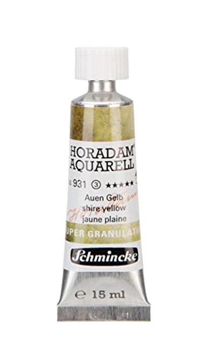 Schmincke - HORADAM® AQUARELL, Süper Granülasyon, 14 931 006 Shire Sarı, 15 ml tüp, çok güçlü granülasyonlu renkler, en iyi, süper granüllü suluboya