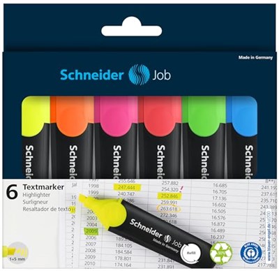 Schneider alıcının kalemlerine işinizde, yeniden doldurulabilir 6er Etui - Seçenekler: 6er Etui, 8er Etui, 1 stück (4er Pack)