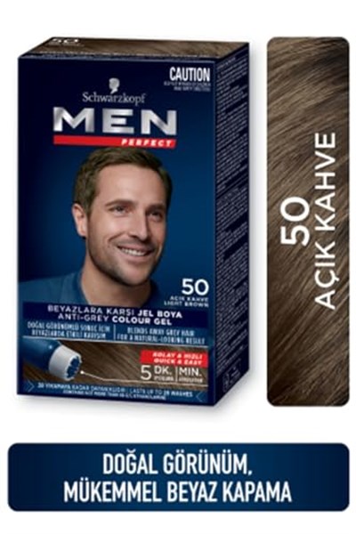 Schwarzkopf Men Perfect Saç Boyası 50 - Açık Kahve, 80 Ml