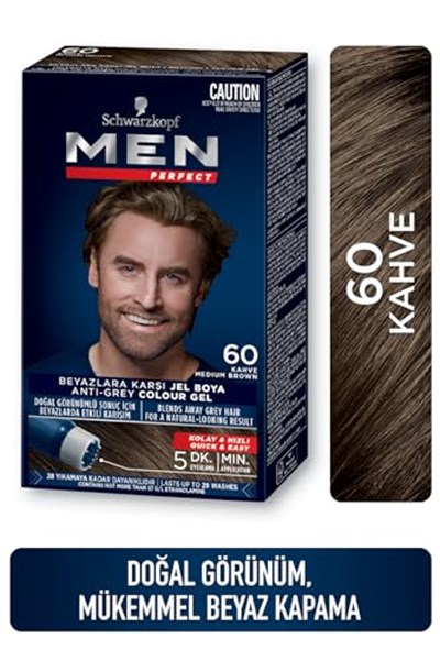 Schwarzkopf Men Perfect Saç Boyası 60 - Kahve, 80 Ml