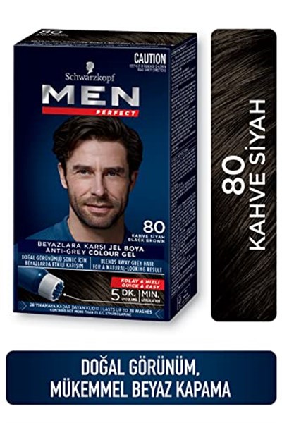 Schwarzkopf Men Perfect Saç Boyası 80 - Kahve Siyah, 80 Ml