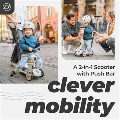 Scoot & Ride Highwaykick 1 Push and Go Kickboard oturaklı çocuk scooterı, 2si 1 arada direksiyonlu denge bisikleti, 1 2 yaşından itibaren, yüksekliği ayarlanabilir, aletsiz