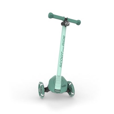 Scoot & Ride Highwaykick 3S çocuk scooterı, 3 yaşından itibaren, yüksekliği ayarlanabilir, 2 kademeli direksiyon, LED tekerlekler, katlanabilir scooter, çocuklar için, 96 – 130 cm
