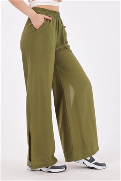 Scorp Celeste Kadın Yandan Yırtmaçlı Yoga Pantolonu Haki - Bedenler: XS, S, M, L