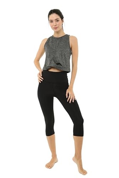 Scorp Core Kadın Yüksek Bel Toparlayıcı Spor Tayt 3/4 Siyah