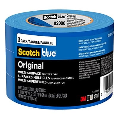 Scotch Mavi 2090-24EC3 Scotch Orijinal Çok Yüzeyli Boyacı Bandı, 2,4 cm Genişlik, Mavi